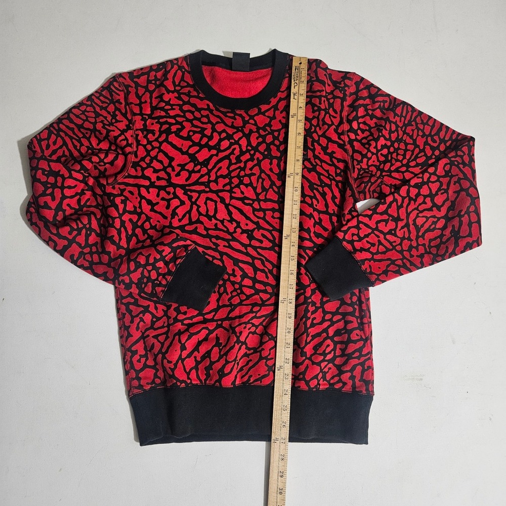 Jordan Flight Mens Red Black Elephant Print Crewneck Sweatshirt 585543-695 S - Picture 9 of 9